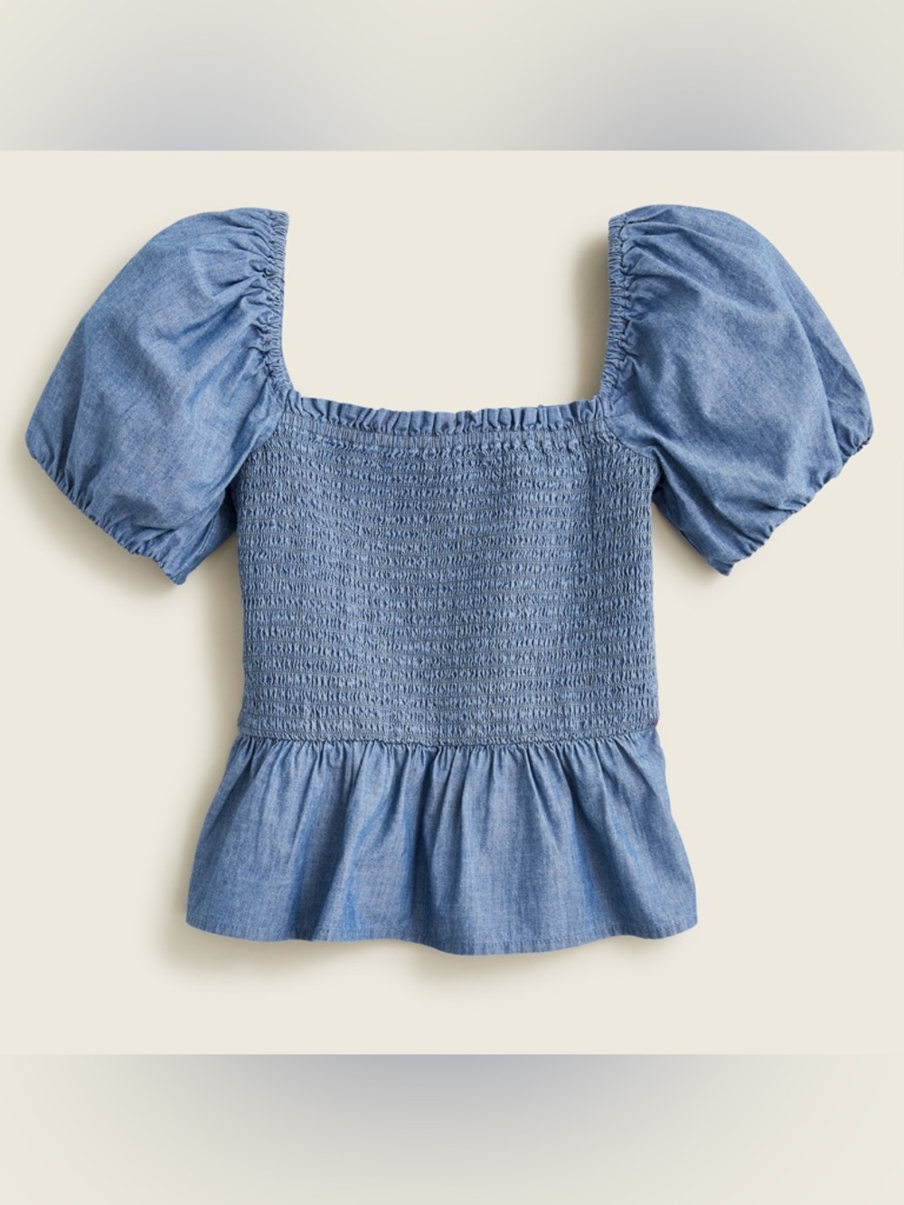 J.Crew Denim Smocked Crop Top Size 2X EUC